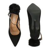 Pointy Toe Pom Pom Stilettos