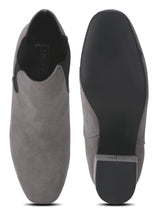 Dove Grey Micro Block Heel Ankle Length Boots
