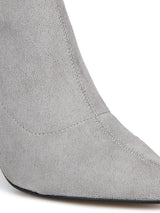 Dove Grey Micro Sock Low Heel Ankle Boots
