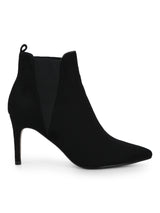 Black Micro Low Heel Chelsea Ankle Boots