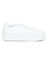 Total White Canvas Lace-Up Sneakers