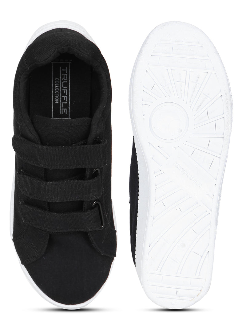Black Strap Slip-On Sneakers