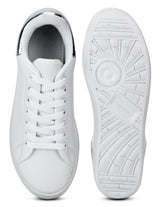 White PU Platform Lace-Up Sneakers
