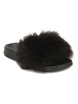 Total Black Fur Sliders