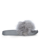 Grey Feather Slip-on Flats
