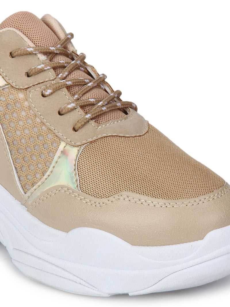 Nude Multi Lace-Up Sneakers