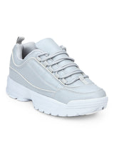 Grey Cleated Lace-Up Sneakers