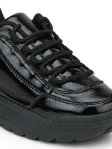 Total Black Cleated Lace-Up Sneakers