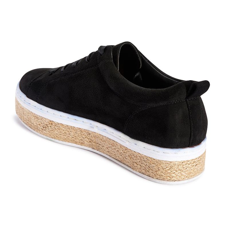 Jute lace up trainer