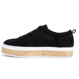 Jute lace up trainer