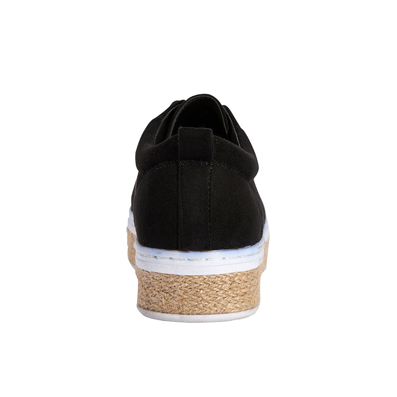 Jute lace up trainer