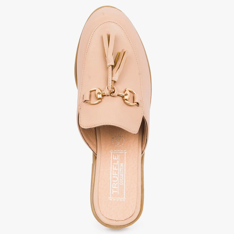 Slip on tassle flat loafers