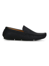 Black PU Patterned Loafers