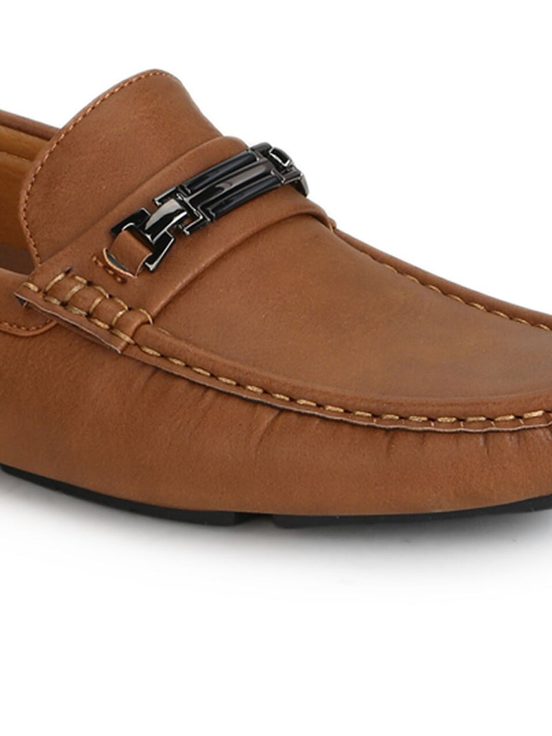 Tan PU Horseit Loafers