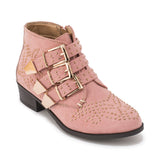 Pink Stud Detail Ankle Boot