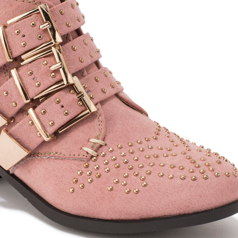Pink Stud Detail Ankle Boot