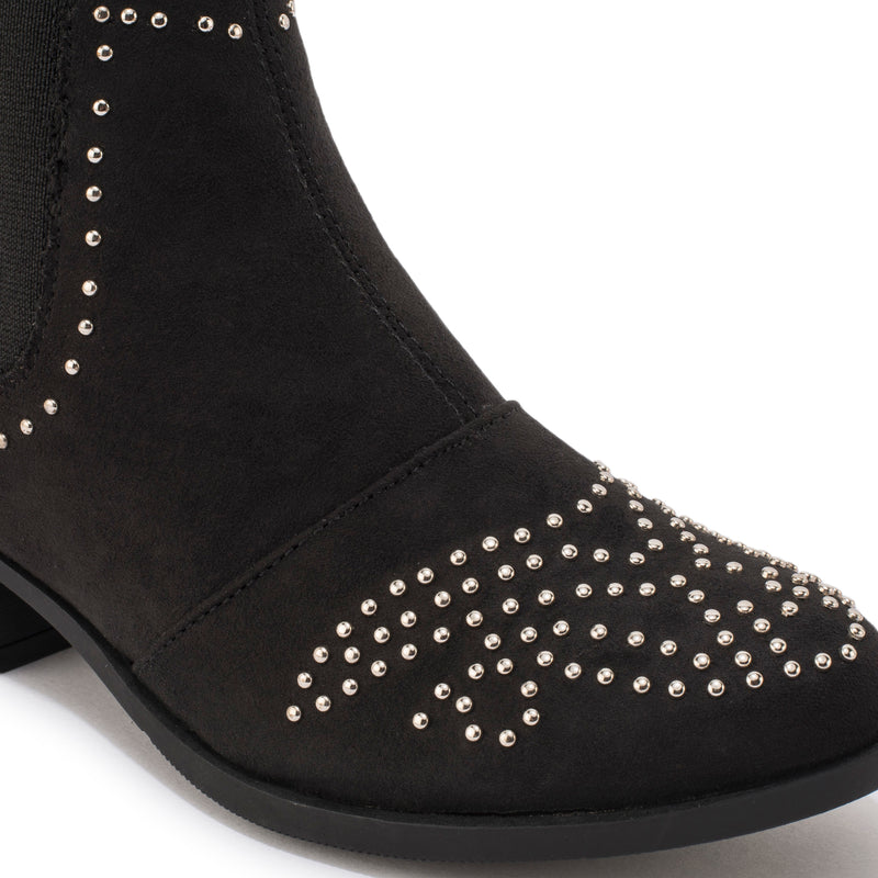 Black Chelsea Stud Detail Ankle Boot