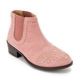 Pink Chelsea Stud Detail Ankle Boot