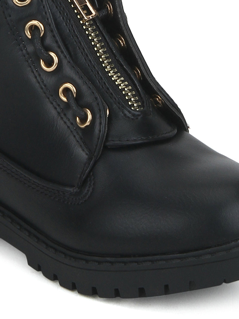 Black PU Ankle Boots