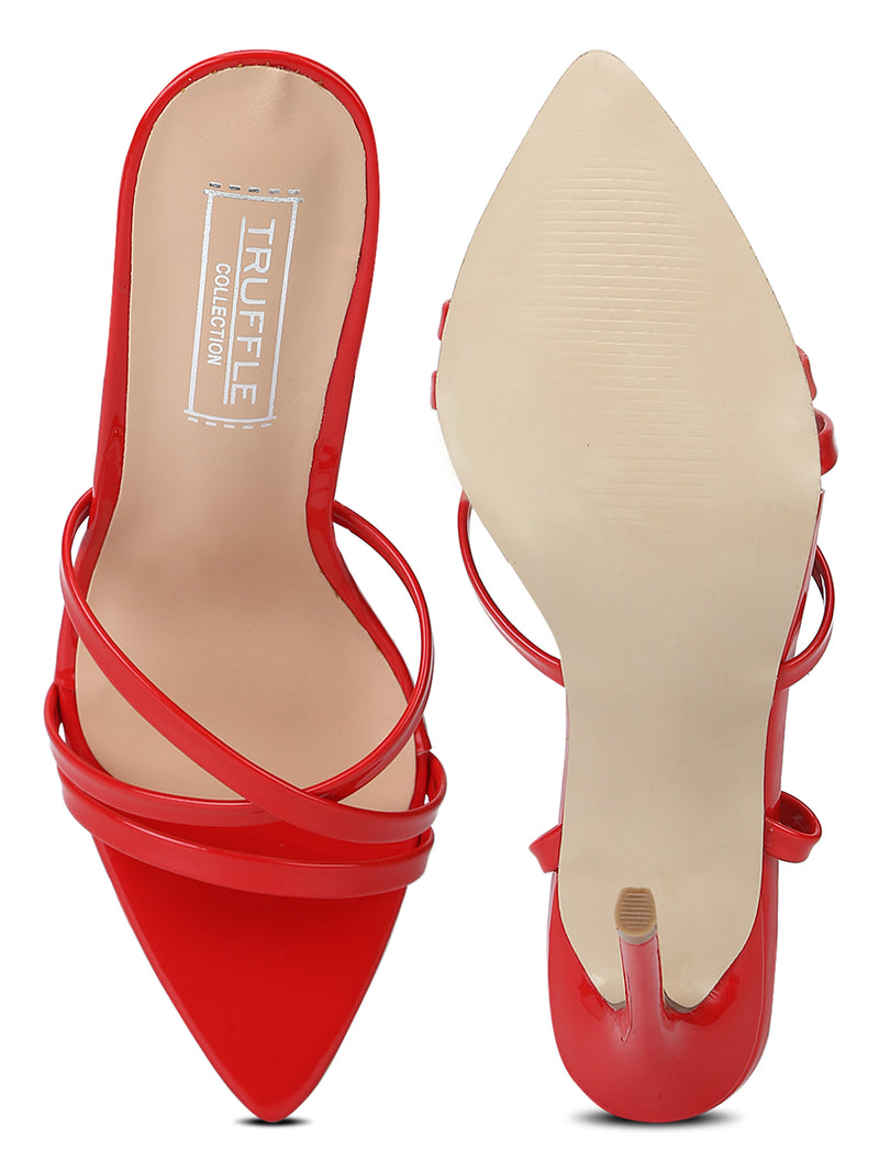 Red Patent Wraparound Stiletto Heels
