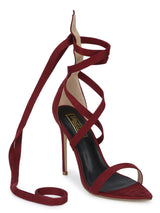Berry Micro Lace-up Stiletto Heels