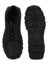 Black Cleated Lace-Up Trainers
