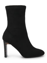 Black Micro Slim Heel Ankle Boots