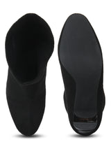 Black Micro Slim Heel Ankle Boots