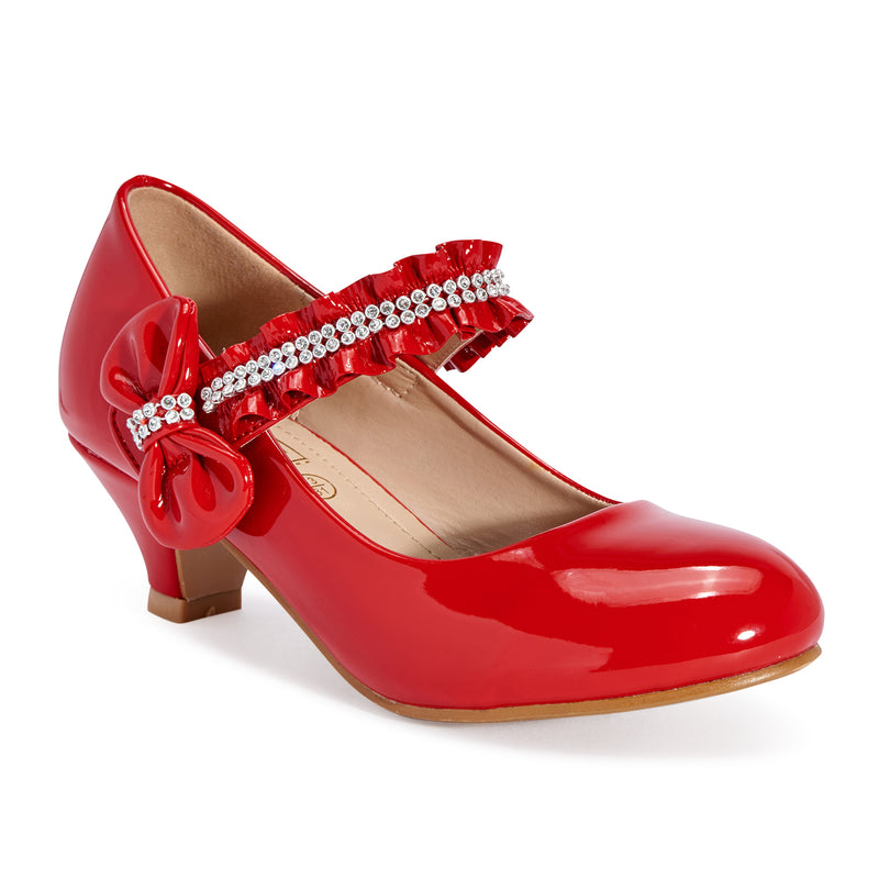 Red Jewelled Kitten Heels