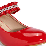 Red Jewelled Kitten Heels