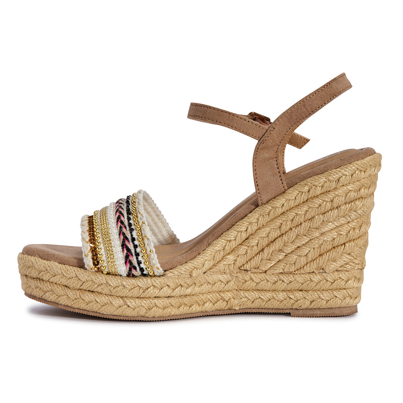 Wedge embelished heel sandal