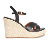 Wedge cross over jute heel sandal