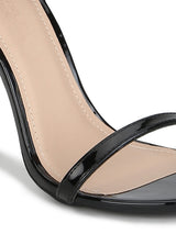 Black Patent Ankle Strap Barely There Stilettos