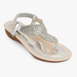 Wedge embellished heeled sandal