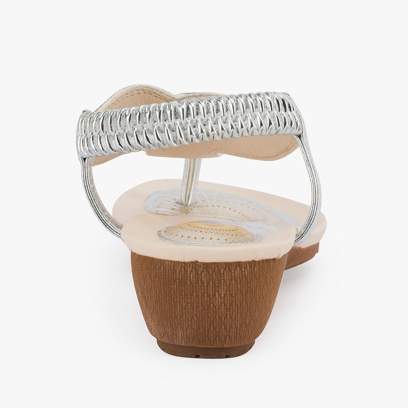 Wedge embellished heeled sandal