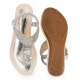 Wedge embellished heeled sandal