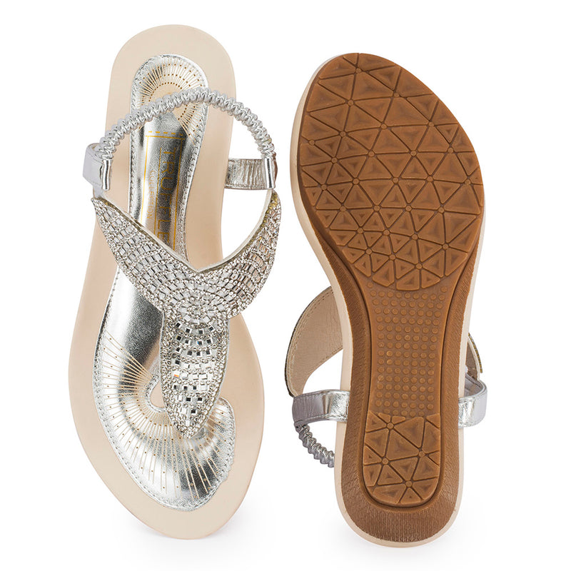Wedge embellished heeled sandal