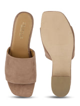 Nude Suede Low Heel Slip Ons