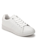 White PU Love it Lace-Up Sneakers