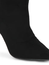 Black Micro Sock Stiletto Ankle Boots