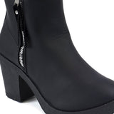 Faux Suede Cleated Zip-Up Ankle Boots