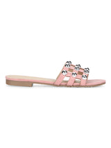 Pink Micro Beaded Slip-On Flats