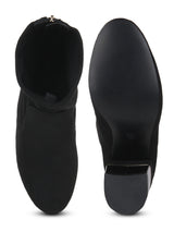 Black Micro Block Heel Ankle Boots