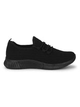 Black Knitted Slip On Sneakers