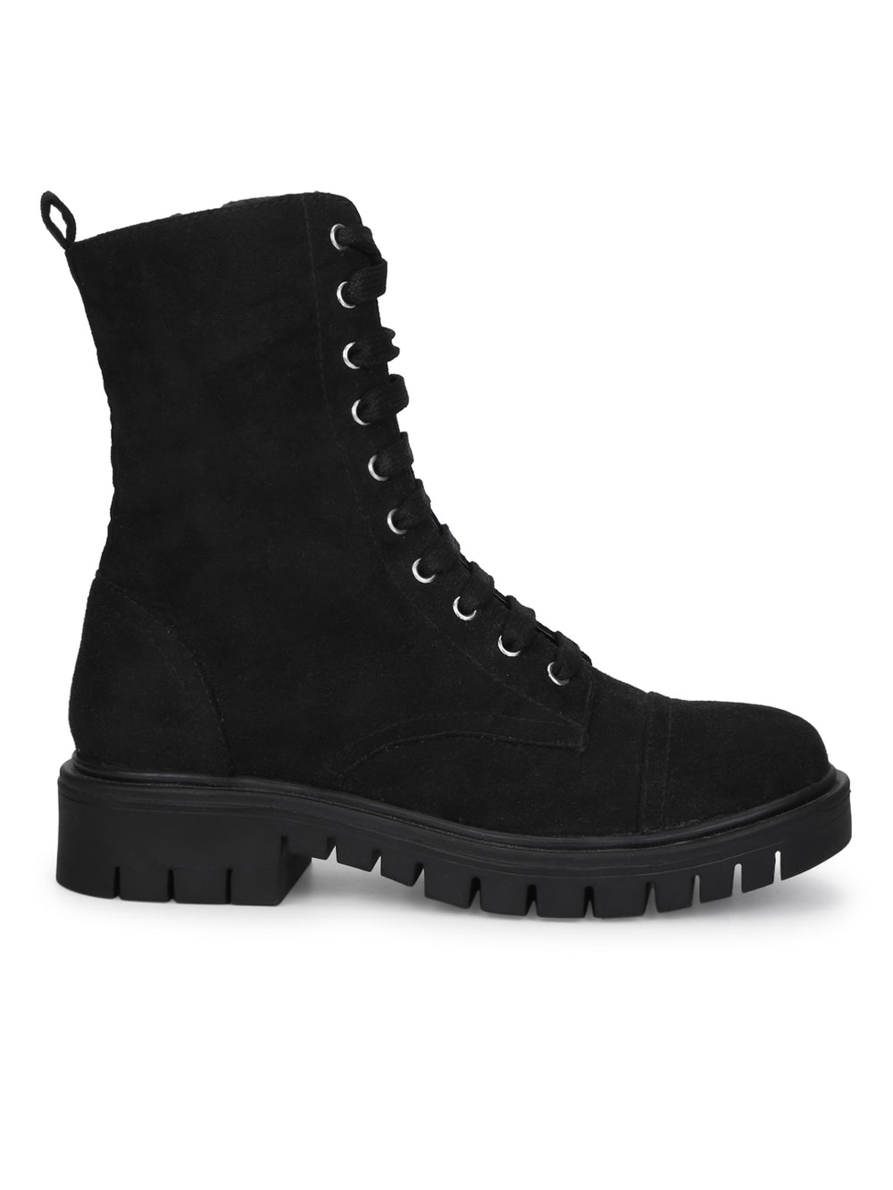 Black Suede Lace Up Ankle Boots – Truffle Collection