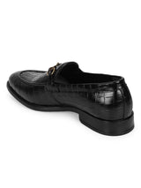 Black Croc PU Men's Low Heel Chained Loafers (TC-SM-5001-BLKCROCPU)