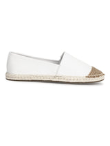 White Canvas Slip On Espadrille Shoes