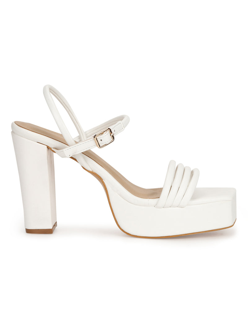 White platform strappy sandals hot sale