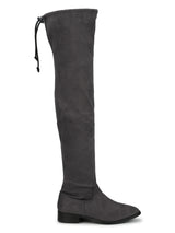 Charcoal Suede Thigh High Boots