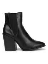 Black PU Slip On Ankle Boots (BETTY5)